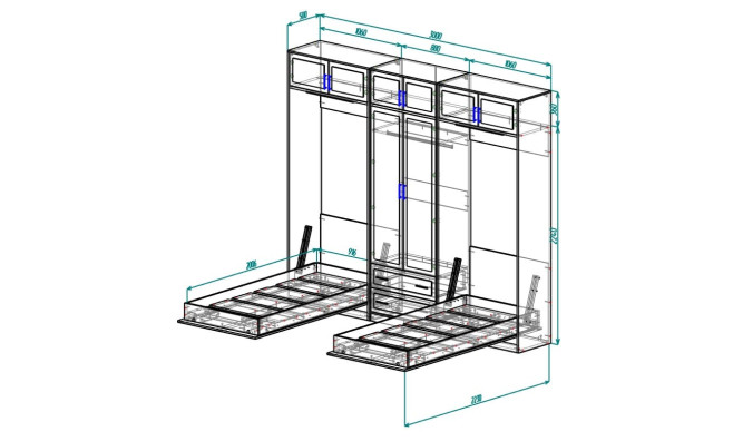 Шкаф-кровать трансформер Леонора