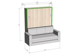 Шкаф-кровать трансформер с диваном Флай