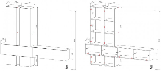 Стенка в гостиную Айова