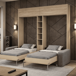 Шкаф-кровать с диваном Дабл-3